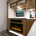 Fireplace with TV Lowered into the Cabinet