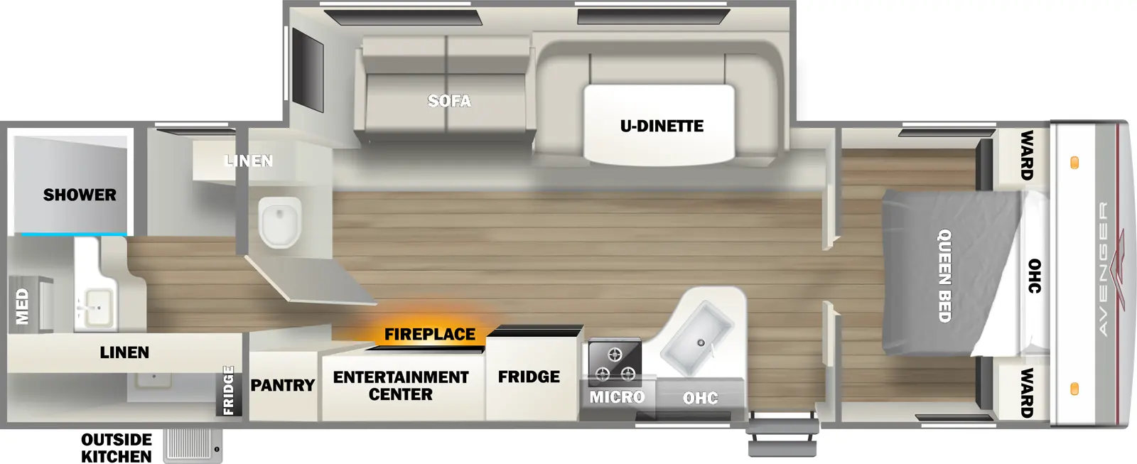 Avenger 27RBS Floorplan - Prime Time RV